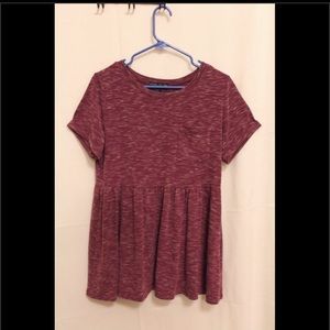Purple/ maroon peplum tshirt